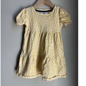 Gap Butter Yellow Daisy Print Tiered Puff Sleeve Dress 3T Cottagecore Scandi